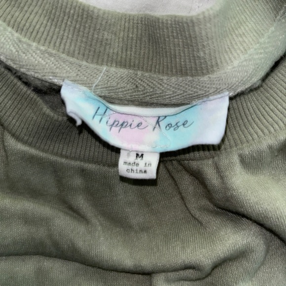 hippie rose tye dye crop fleece long sleeve - Picture 3 of 3